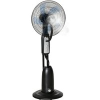 Standventilator mit 2,8 Liter Wasserzerstäuber Ventilator mit Nebelfunktion Lüfter Verstellbarer Neigungswinkel Metall Schwarz+Silber Höhe 120 cm von HOMCOM