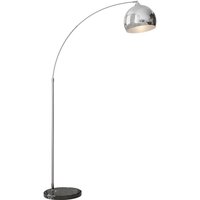 Homcom - Stehlampe Stehleuchte höhenverstellbar, schwenkbar Bogenlampe mit E27 Fassung Standleuchte für Wohnzimmer Schlafzimmer, Silber, exkl. von HOMCOM