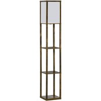 Homcom - Stehlampe mit Regalen, Wohnzimmer Stehleuchte mit E27 Fassung bis 40W, Nachttischlampe mit Lampenschirm, Standlampe für Schlafzimmer, von HOMCOM