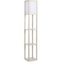 Homcom - Stehlampe mit Regalen, Wohnzimmer Stehleuchte mit E27 Fassung bis 40W, Nachttischlampe mit Lampenschirm, Standlampe für Schlafzimmer, von HOMCOM