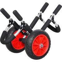 Homcom - Surfwagen klappbar bis 45 kg AluTransportwagen Kajakwagen klappbar gepolstert Kunstleder-Reifen Bootswagen Surfwagen Bootstrailer Trolley von HOMCOM