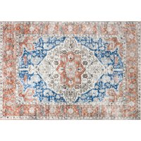 Teppich im Used Look, Kurzflor, weich und rutschfest, rot+blau, 2,3 x 1,6 m - Rot+Blau von HOMCOM