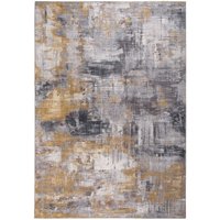 Teppich pfegeleicht Kurzflor Grau-Gelb 170 x 120 x 0,7 cm - Grau+Gelb - Homcom von HOMCOM