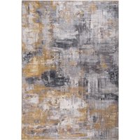 Homcom Teppich pflegeleichter Kurzflor Grau-Gelb 290 x 200 x 0,7 cm   Aosom von HOMCOM