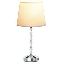 Tischlampe led Tischleuchte usb Aufladbar, Kristall Nachttischlampe, Lampensockel E27, für Wohnzimmer Schlafzimmer, Glas, Silber 23 x 23 x 45 cm von HOMCOM