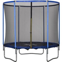 Homcom - Trampolin mit Sicherheitsnetz Gartentrampolin für Innen- und Außenbereich Fitnesstrampolin für Kinder und Erwachsene Stahl Blau+Schwarz bis von HOMCOM