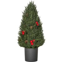 Weihnachtsbaum 50 cm Christbaum Zypressen-Weihnachtsbaum mit 7 roten Beeren und 6 Tannenzapfen Kunsttanne 170 Zweige für Tisch und Schreibtisch pvc Weihnachtsbaum 50 cm Christbaum Zypressen-Weihnachtsbaum mit 7 roten Beeren und 6 Tannenzapfen Kunsttanne 170 Zweige für Tisch und Schreibtisch pvc von HOMCOM
