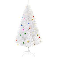 Weihnachtsbaum künstlicher Christbaum Tannenbaum Baum 180cm mit Ständer inkl. Dekor (180cm, weiß/Weihnachtsbaum 1) - Homcom von HOMCOM