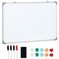 Whiteboard Magnetisch Magnettafel mit 4 Markern 1 Radiergummi 10 Magnet Staffelei Wandmontage leicht abwischbar 90 x 1,8 x 60 cm - Homcom Whiteboard Magnetisch Magnettafel mit 4 Markern 1 Radiergummi 10 Magnet Staffelei Wandmontage leicht abwischbar 90 x 1,8 x 60 cm - Homcom von HOMCOM