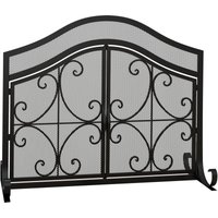Homcom - Funkenschutzgitter, Kaminschutz, Kamin Funkenschutz, Feuerschirm mit magnetischen Türen, Kaminfunkenschutz, Ofenschutzgitter, dekoratives Homcom - Funkenschutzgitter, Kaminschutz, Kamin Funkenschutz, Feuerschirm mit magnetischen Türen, Kaminfunkenschutz, Ofenschutzgitter, dekoratives von HOMCOM