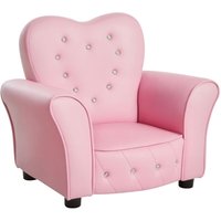 Kindersofa Kindersessel Prinzessin Minisofa Kinderzimmer Sofa herzförmig Rosa L59 x B41,5 x H49 cm - Homcom von HOMCOM