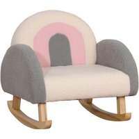 Kindersofa Schaukelstuhl für Kleinkinder Kindercouch Eukalyptusholz Grau von HOMCOM