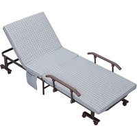 Klappbett Gästebett mit Rollen Reisebett 5-stufig verstellbar Hellgrau Klappbett Gästebett mit Rollen Reisebett 5-stufig verstellbar Hellgrau von HOMCOM