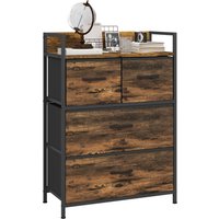 Kommode, Sideboard mit 4 Faltbaren Schubladen aus Stoff, Regal und Griff von HOMCOM