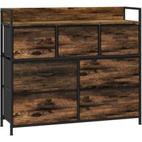 Kommode, Sideboard mit 7 Faltbaren Schubladen aus Stoff, Griff und Regal Kommode, Sideboard mit 7 Faltbaren Schubladen aus Stoff, Griff und Regal von HOMCOM