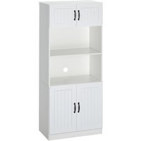 Küchenschrank Hochschrank Küchenbuffet mit verstellbaren Regalböden Weiß Küchenschrank Hochschrank Küchenbuffet mit verstellbaren Regalböden Weiß von HOMCOM
