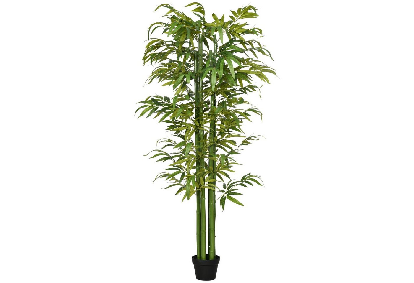 Kunstpflanze Künstliche Pflanze, Kunstbaum Künstlicher Bambusbaum wie echt Bambus, HOMCOM, Höhe 180 cm, Mit Pflanztöpfe von HOMCOM