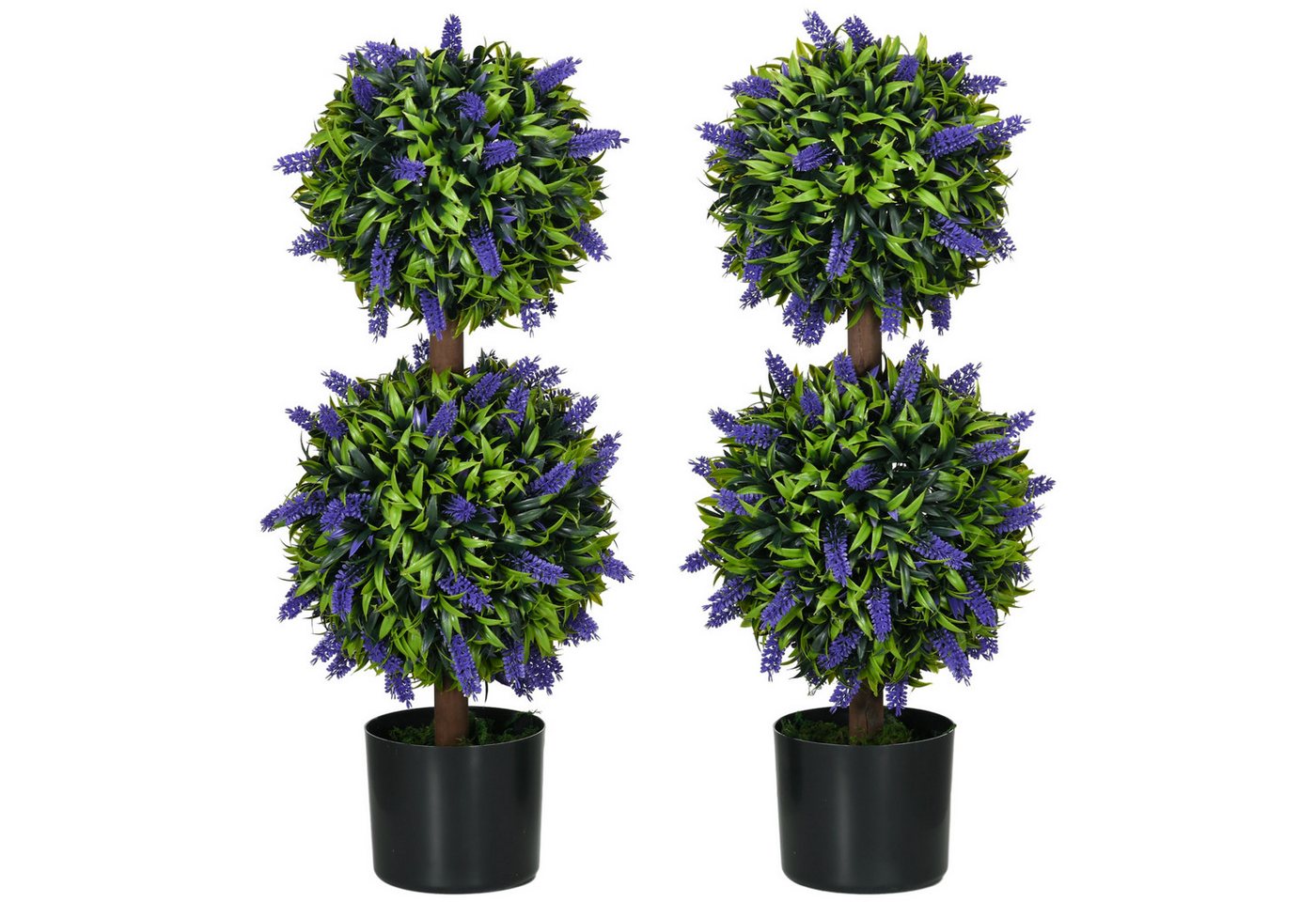 Kunstpflanze künstliche Pflanzen 2er-Set, Zimmerpflanze mit Lavendel Lavendel, HOMCOM, Höhe 70 cm, für Garten, Grün von HOMCOM