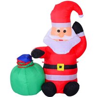 LED Weihnachtsfigur Weihnachtsmann Schneemann aufblasbar Deko 70x45x120 cm IP44, warmweiß von HOMCOM