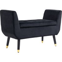 Homcom - Sitzbank mit Stauraum Armlehnen Polsterbank mit Samtoptik, Sitztruhe mit Holzbeine, Truhenbank für Wohnzimmer Schlafzimmer Flur 107 x 42 x von HOMCOM