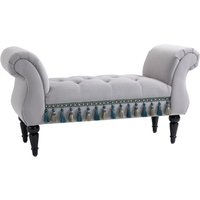 Luxus Sitzbank Polsterbank Hockerbank Schaumstoff Grau 117 x 40 x 58 cm von HOMCOM