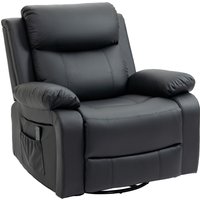 Massagesessel Drehbarer Relaxsessel mit 8 Vibrationsköpfen, Liegefunktion von HOMCOM