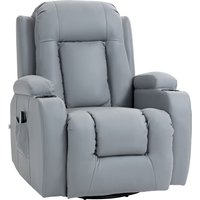 Massagesessel Fernsehsessel Relaxsessel mit Wippenfunktion Hellgrau von HOMCOM