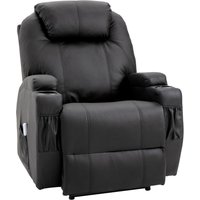 Massagesessel elektrisch Relaxsessel Fernsehsessel Liegefunktion Schwarz von HOMCOM