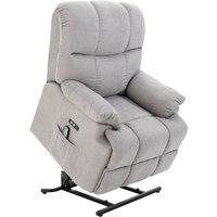 Massagesessel mit Aufstehhilfe Relaxsessel Fernsehsessel USB Grau von HOMCOM