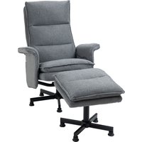 Massagesessel mit Fußhocker, Elektrischer Fernsehsessel mit Leinenoptik von HOMCOM