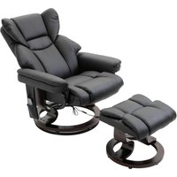 Massagesessel mit Fußhocker Relaxsessel 145°-Neigung Kunstleder Schwarz 79 x 82 x 101 cm Massagesessel mit Fußhocker Relaxsessel 145°-Neigung Kunstleder Schwarz 79 x 82 x 101 cm von HOMCOM
