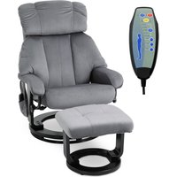 Massagesessel mit Hocker Liegefunktion+Massagefunktion Grau Massagesessel mit Hocker Liegefunktion+Massagefunktion Grau von HOMCOM