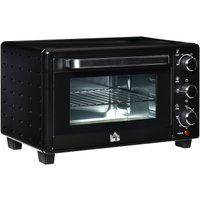 Minibackofen 21L mit 1 Drahtgestell und 1 Backblech 3 Kochmodi 100 °C-230 °C einstellbare Temperatur Ofen 1400W Metall mit Grillrost Edelstahl Glas von HOMCOM