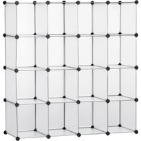 Diy Regalsystem mit 16 Würfeln stapelbar DIY-Würfelregal Kleiderschrank Aufbewahrungsregal Standregal Schuhregal von Büchern Spielzeug Schuhen aus Diy Regalsystem mit 16 Würfeln stapelbar DIY-Würfelregal Kleiderschrank Aufbewahrungsregal Standregal Schuhregal von Büchern Spielzeug Schuhen aus von HOMCOM