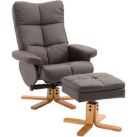 Relaxsessel 360° drehbarer Sessel mit Hocker Liegefunktion Holzgestell Braun 80 x 86 x 99cm Relaxsessel 360° drehbarer Sessel mit Hocker Liegefunktion Holzgestell Braun 80 x 86 x 99cm von HOMCOM