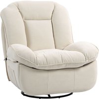 Relaxsessel Fernsehsessel mit Liegefunktion, Schaukelfunktion Creme von HOMCOM