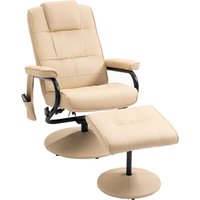 Relaxsessel Massagesessel Fernsehsessel Kunstleder Cremeweiß Relaxsessel Massagesessel Fernsehsessel Kunstleder Cremeweiß von HOMCOM