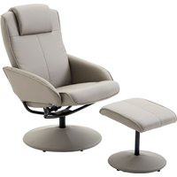 Homcom - Relaxsessel mit Hocker, 360°drehbarer Fernsehsessel mit Liegefunktion, tv Sessel, Kunstleder, Lesesessel für Wohnzimmer, Schlafzimmer, Grau Homcom - Relaxsessel mit Hocker, 360°drehbarer Fernsehsessel mit Liegefunktion, tv Sessel, Kunstleder, Lesesessel für Wohnzimmer, Schlafzimmer, Grau von HOMCOM