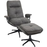 Relaxsessel mit Hocker, Drehbarem Fuß Fernsehsessel mit Liegefunktion Relaxsessel mit Hocker, Drehbarem Fuß Fernsehsessel mit Liegefunktion von HOMCOM
