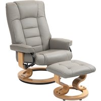 Relaxsessel mit Hocker Drehbar Fernsehsessel mit Liegefunktion Kunstleder von HOMCOM