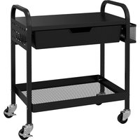 Rollwagen, Servierwagen mit 1 Schublade, 1 Ablage, Küchenwagen mit Haken Rollwagen, Servierwagen mit 1 Schublade, 1 Ablage, Küchenwagen mit Haken von HOMCOM