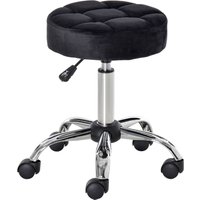 Salonstuhl Höhenverstellhocker Salon Hocker Samt-Gewebe Schwarz Salonstuhl Höhenverstellhocker Salon Hocker Samt-Gewebe Schwarz von HOMCOM