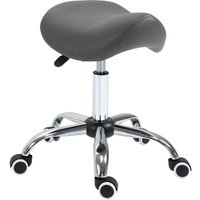 Sattelhocker Arbeitshocker Drehstuhl Drehhocker Rollhocker Kosmetikhocker gepolstert höhenverstellbar (Grau) - Homcom von HOMCOM