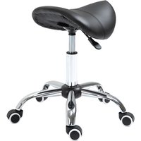 Sattelhocker Arbeitshocker Drehstuhl Drehhocker Rollhocker Kosmetikhocker gepolstert höhenverstellbar (Schwarz) - Homcom von HOMCOM