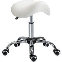 Sattelhocker Arbeitshocker Drehstuhl Drehhocker Rollhocker Kosmetikhocker gepolstert höhenverstellbar (Weiß) - Homcom von HOMCOM