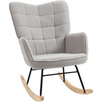 HOMCOM Schaukelstuhl, Schaukelsessel mit Berbervliesoptik, Armlehne, Gepolsterter Sessel mit Holzkufen, Relaxsessel für Wohnzimmer, Schlafzimmer, bis HOMCOM Schaukelstuhl, Schaukelsessel mit Berbervliesoptik, Armlehne, Gepolsterter Sessel mit Holzkufen, Relaxsessel für Wohnzimmer, Schlafzimmer, bis von HOMCOM