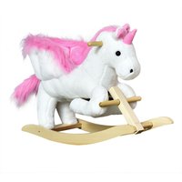 Schaukeltier Schaukelpferd Kinder Schaukel magisches Einhorn-Design mit Musik für Kinder für 18-36 Monate Baby Plüsch Holz Stahl Rosa+Weiß 65 x 32 x 55 cm Schaukeltier Schaukelpferd Kinder Schaukel magisches Einhorn-Design mit Musik für Kinder für 18-36 Monate Baby Plüsch Holz Stahl Rosa+Weiß 65 x 32 x 55 cm von HOMCOM