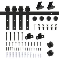 Homcom - 183 cm Schiebetür Komplettset Schiebetürsystem mit Bodenführung, Schiebetür Laufschiene, Laufrollen Schiebetürbeschlag aus Kohlenstoffstahl Homcom - 183 cm Schiebetür Komplettset Schiebetürsystem mit Bodenführung, Schiebetür Laufschiene, Laufrollen Schiebetürbeschlag aus Kohlenstoffstahl von HOMCOM