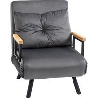 Schlafsessel, Einzelsofa mit Bettfunktion, Relaxsessel mit Rückenkissen von HOMCOM