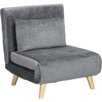 Schlafsessel, Klappsessel mit Bettfunktion, Schlafsofa mit Kissen, Grau von HOMCOM